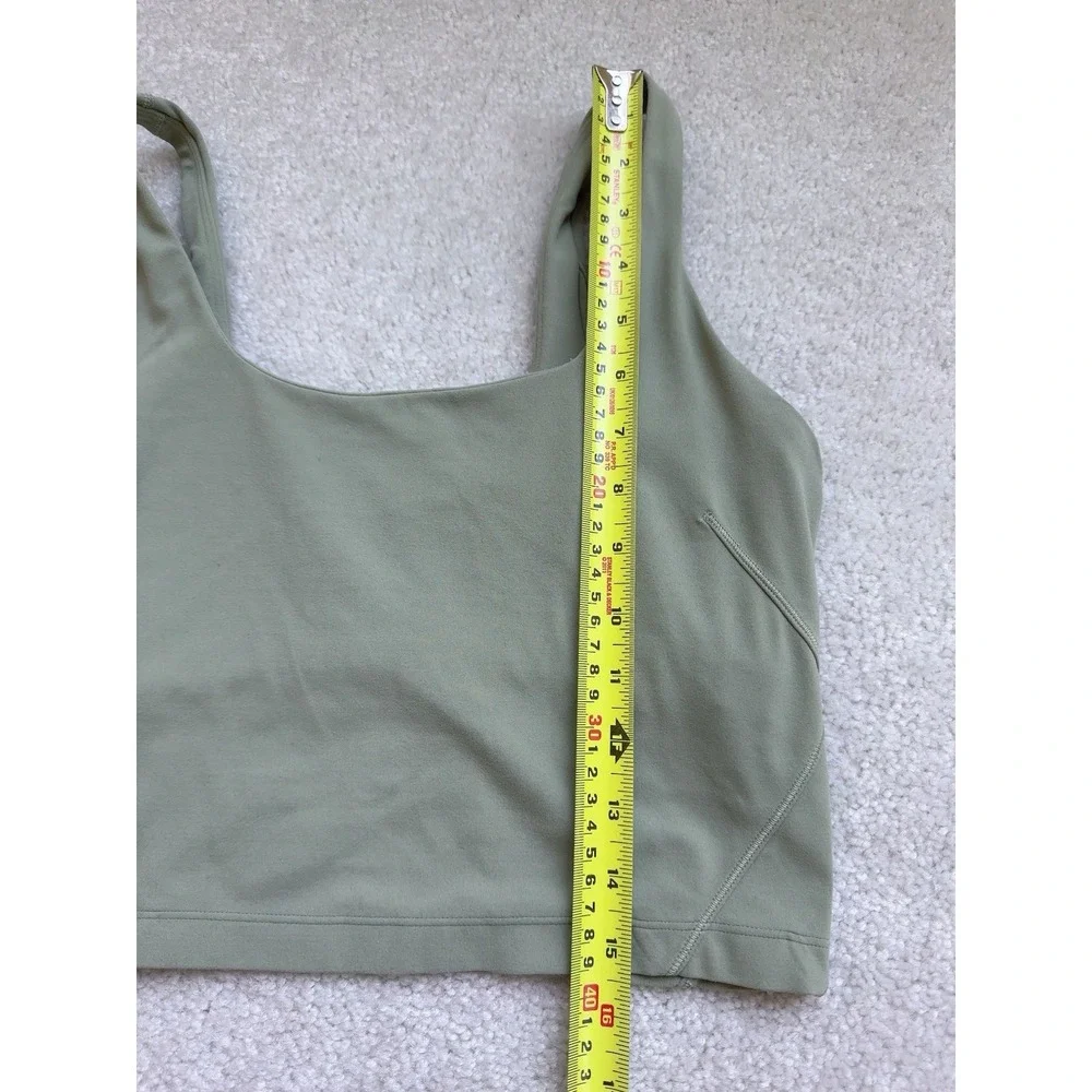 2PC -Lululemon 8 Align Tank Top Olive + Wunder Train High Neck Crossback white